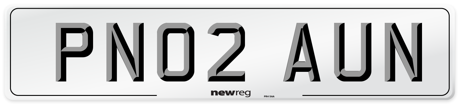 PN02 AUN Number Plate from New Reg